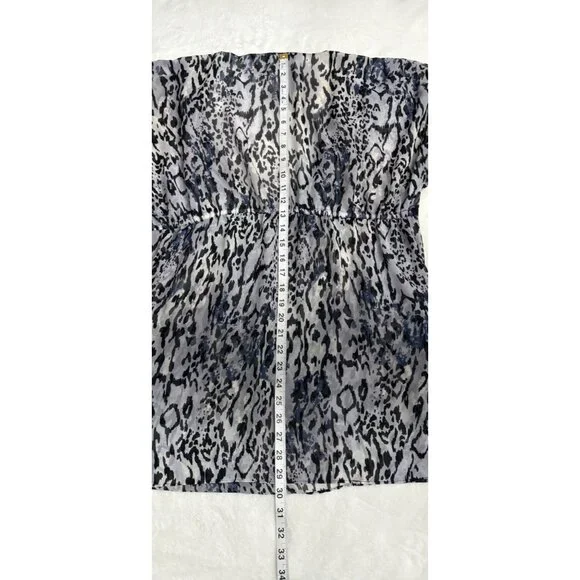 Animal Print Sheer Tunic Top With Empire Waist Womens Size XL - Picture 11 of 11